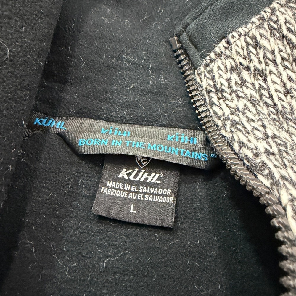KUHL Hoodie Jacket Large Alska Hoody Full Zip Wool Blend Stout Knit Heavyweight - Picture 4 of 7